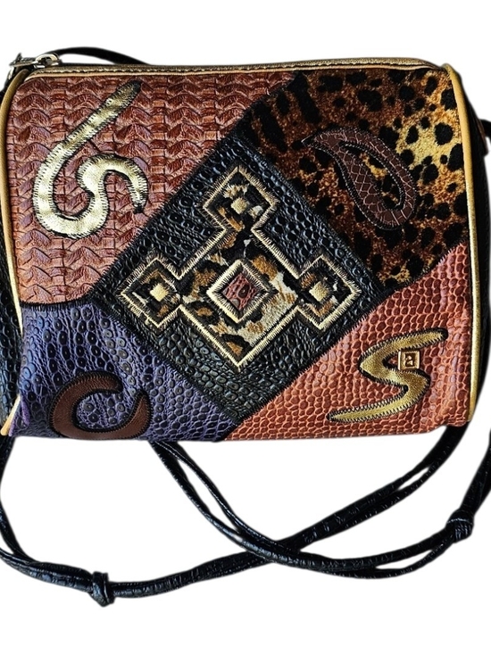 nas alentino Handbags - Vintage NAS Faux Leather Patchwork Crossbody Bag Y2K Animal Print Boho Purse